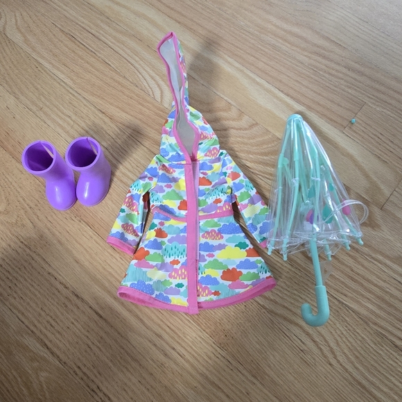 American girl wellie wisher rain set